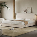 4 EVER WINNER Twin /Full/Queen/KIng Size Bed Frame, Upholstered Bed Frame with Headboard, No Box Spring Required, Easy AssemblyBEAX521-YHBYbed-CreamK